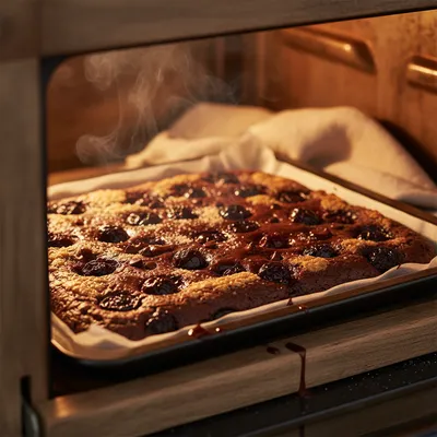 Roasted Cherry Brownies Recipe - cooking process