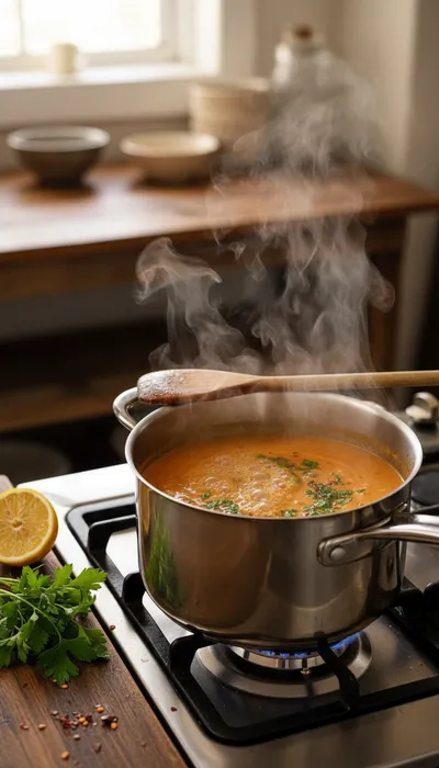 Turkish Lentil Soup Recipe (30 Mins) - cooking process