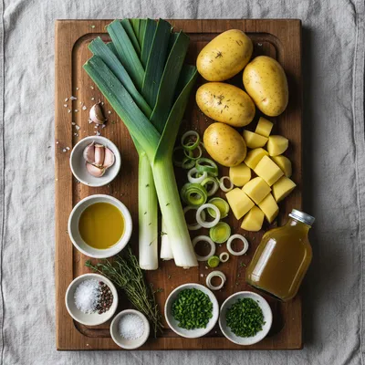 Dairy-Free Potato Leek Soup Recipe - ingredients preparation