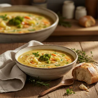 One Pot Creamy Vegetable Soup Recipe