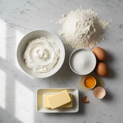 Old-Fashioned Sour Cream Pound Cake Recipe - ingredients preparation