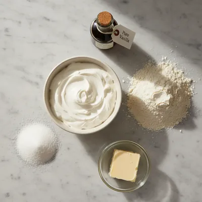 Sour Cream Pound Cake Recipe for a Moist Dessert - ingredients preparation