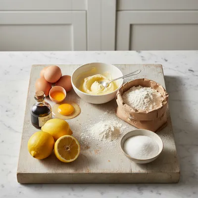 Ritz Carlton Lemon Pound Cake Recipe - ingredients preparation