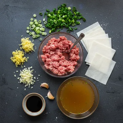 Homemade Chicken Wonton Soup for a Cozy Meal - ingredients preparation