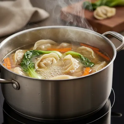 Homemade Chicken Wonton Soup for a Cozy Meal - cooking process