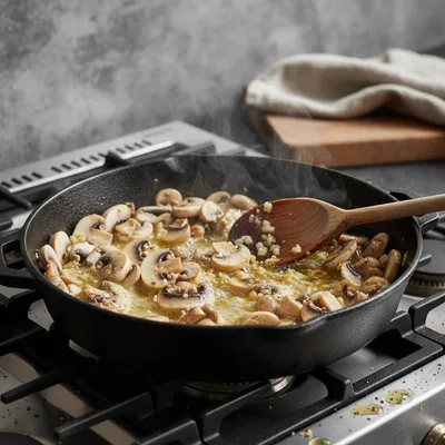 Homemade Cream of Mushroom Soup - cooking process