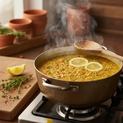 Healing Golden Lemon Lentil Soup Recipe - cooking process