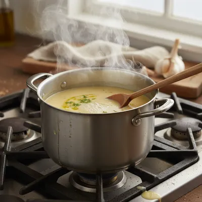 French Garlic Soup Recipe: Classic Country Velouté - cooking process