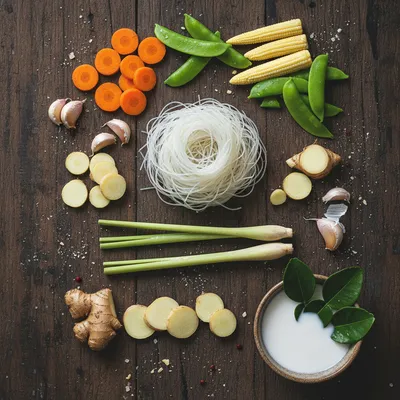Thai Vegetable Noodle Soup Recipe for Easy Meals - ingredients preparation