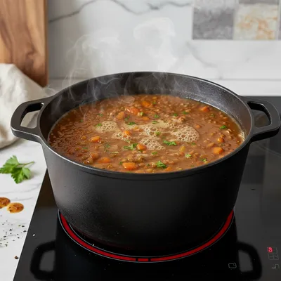 Classic Lentil Soup Recipe for a Healthy Meal - cooking process