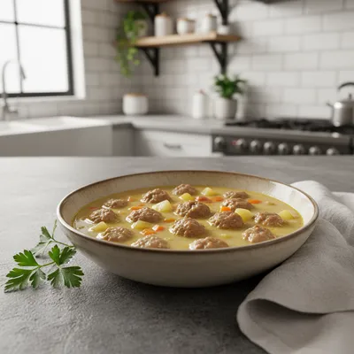 Ekşili Köfte Çorbası - Traditional Turkish Meatball Soup