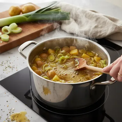Easy Potato Leek Soup Recipe (Dairy-Free) - cooking process