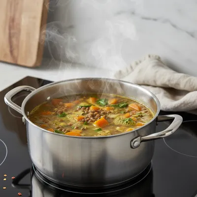 Easy Lentil Vegetable Soup for a Healthy Meal - cooking process