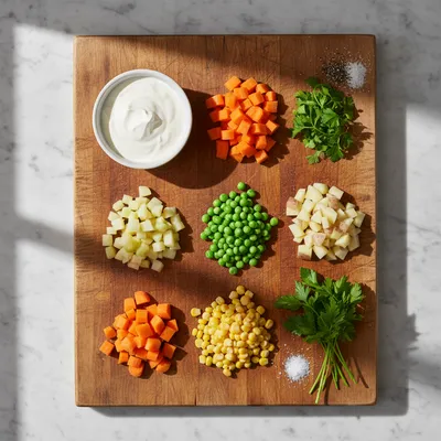 One Pot Creamy Vegetable Soup for Easy Dinners - ingredients preparation