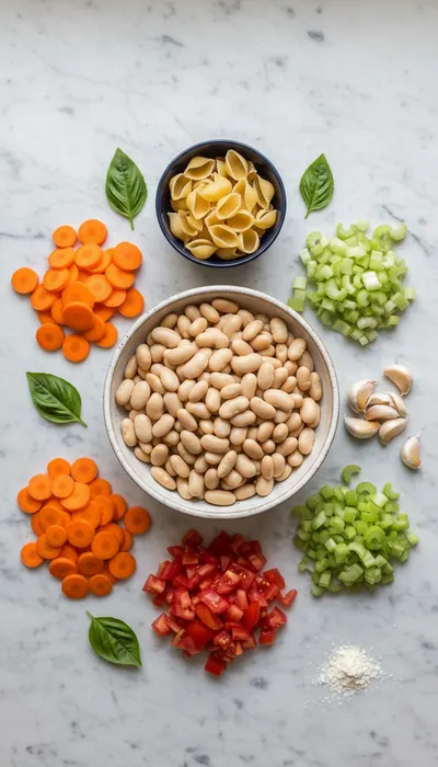 Healthy Minestrone Soup Recipe - ingredients preparation