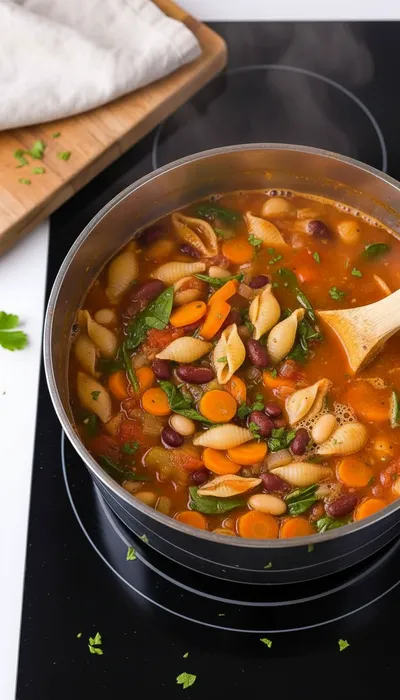Healthy Minestrone Soup Recipe - cooking process