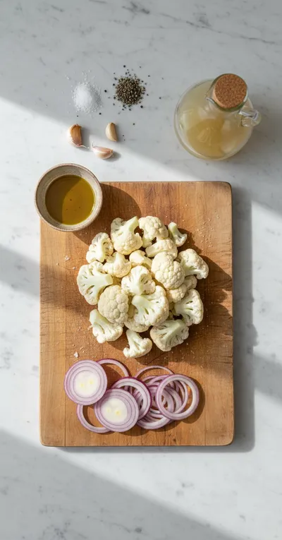 Quick Cauliflower Soup - ingredients preparation