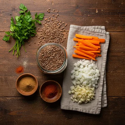 Moroccan Lentil Soup Recipe for a Cozy Meal - ingredients preparation