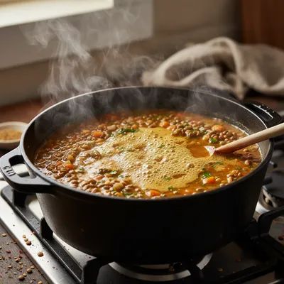 Moroccan Lentil Soup Recipe for a Cozy Meal - cooking process