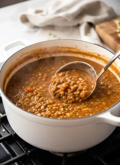 Lentil Soup Recipe: A Seriously Amazing Classic - cooking process