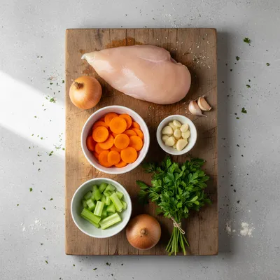 Best Homemade Chicken Soup Recipe for Dinner - ingredients preparation