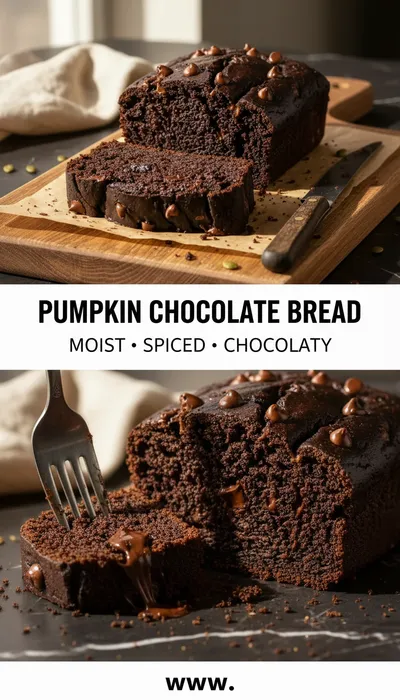 Moist Chocolate Pumpkin Bread Recipe - ready to serve