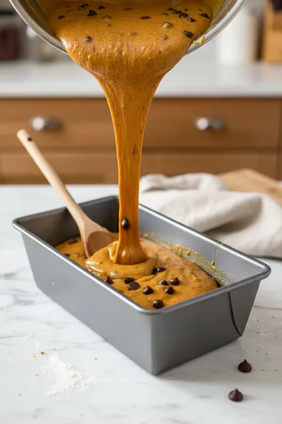 Banana Chocolate Chip Pumpkin Bread Recipe - cooking process