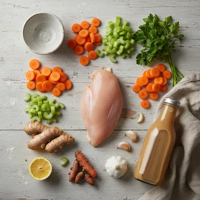 Anti-Inflammatory Gut-Healing Chicken Soup Recipe - ingredients preparation