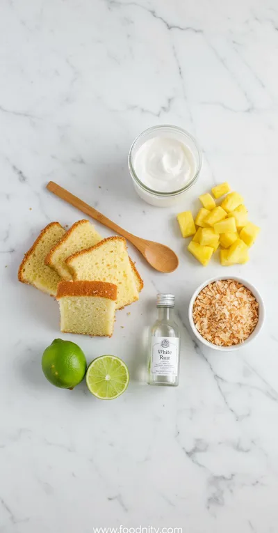 Pina Colada Cake Trifle - cooking process