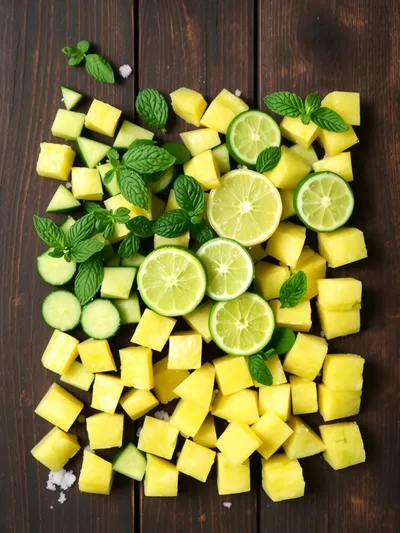 Pineapple Cucumber Salad - ingredients preparation