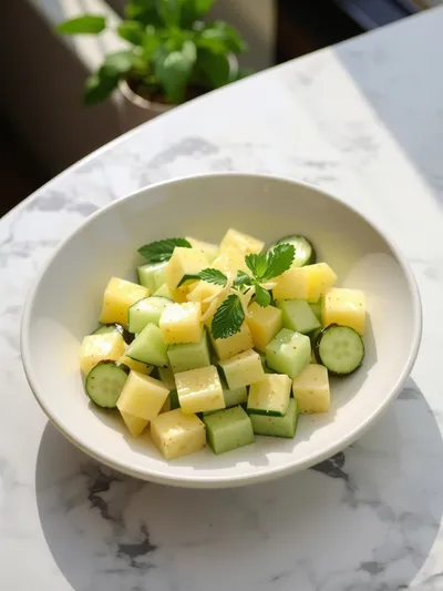 Pineapple Cucumber Salad - ready to serve