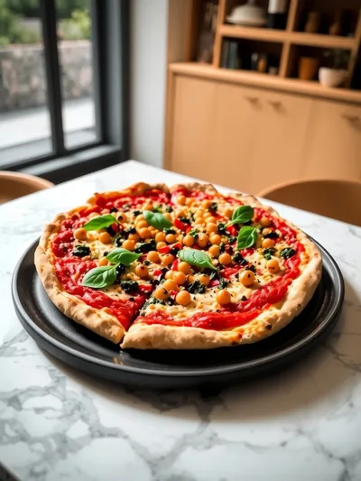 Quinoa Chickpea Pizza – High Protein Plant Based - ready to serve