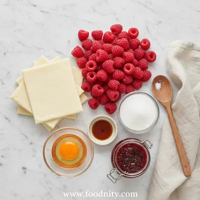 Easy Raspberry Danish with Puff Pastry - cooking process