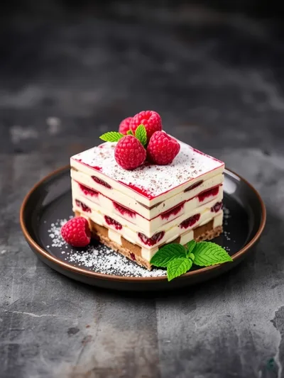 Raspberry Tiramisu - ready to serve