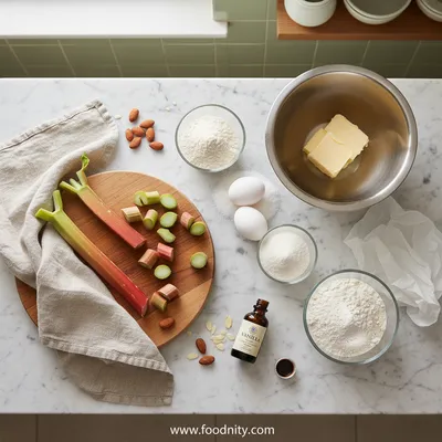 Rhabarber Frangipane Tart – Delightful Rhubarb Almond Cream - cooking process
