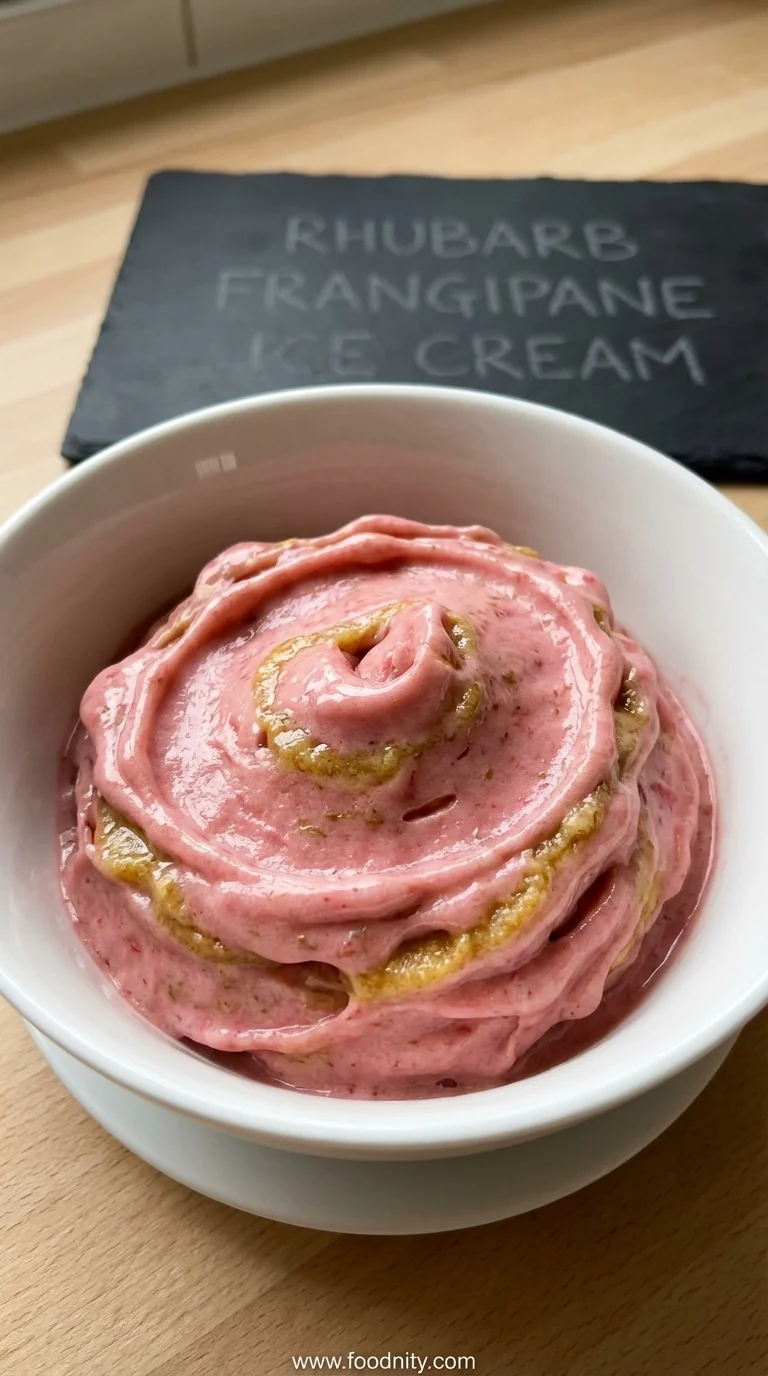 Rhubarb Almond Ice Cream with Frangipane