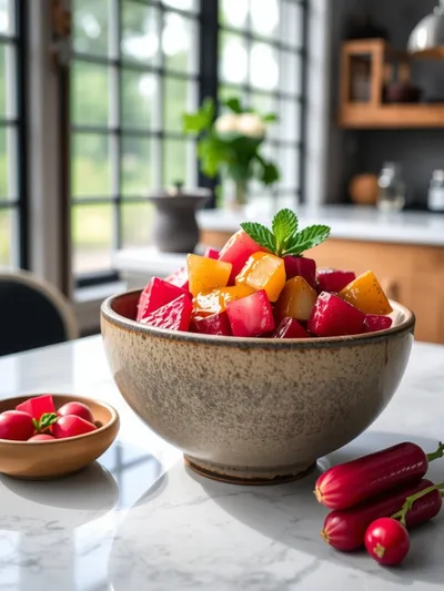 Flavorful Rhubarb Applesauce - ready to serve