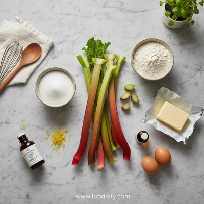 Rhubarb Bars with Cream Cheese - cooking process