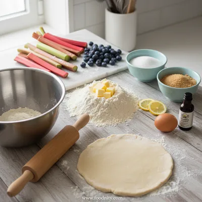 Rhubarb Blueberry Galette Recipe - cooking process