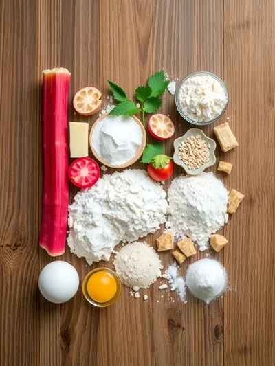 Irresistible Rhubarb Bread Recipe - ingredients preparation