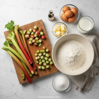 Rhubarb Breakfast Cake Recipe - cooking process