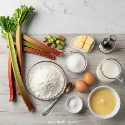Delicious Rhubarb Cake With Butter Sauce - cooking process