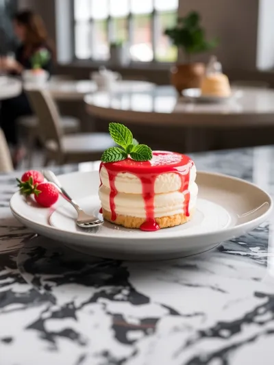 Rhubarb Cheesecake Creams - ready to serve