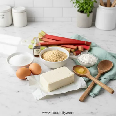 Rhubarb Cheesecake Squares - cooking process