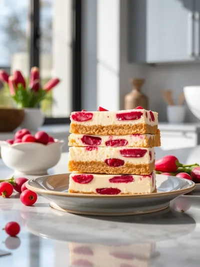 Rhubarb Cheesecake Squares Recipe