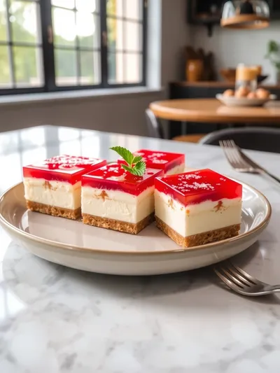 Rhubarb Cheesecake Squares Recipe - ready to serve