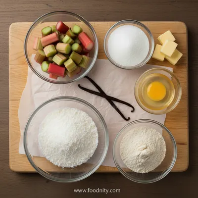 Rhubarb Coconut Macaroon Tarts - cooking process