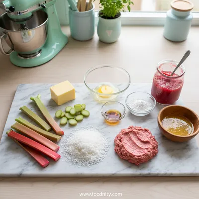 Rhubarb Coconut Macaroon Tarts - cooking process