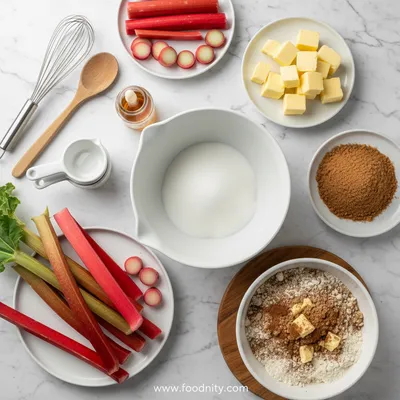 Rhubarb Coffee Cake – Easy Spring Dessert - cooking process