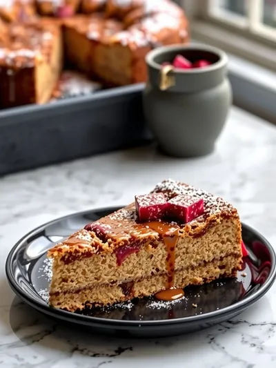 Rhubarb Coffee Cake Recipe - cooking process